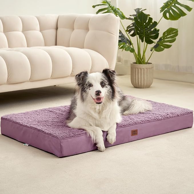EHEYCIGA Orthopedic Dog Bed Extra Large with Removable Washable Cover, 47IN | Egg Crate Foam Support, Durable Oxford fabric, Non-Slip Bottom, Machine Washable, Soft Waterproof Plush Pet Bed Mat For Crate