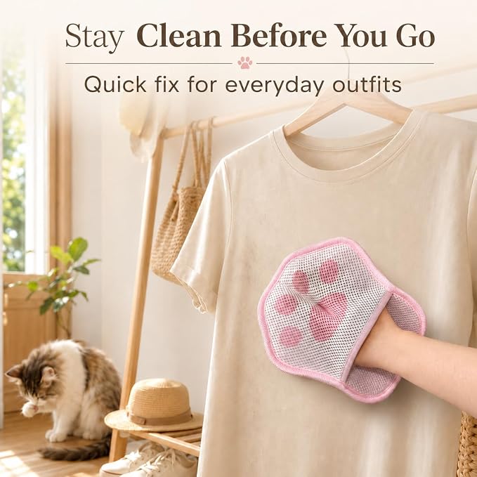 Pet Hair Remover for Bed, Couch & Clothes, Reusable Lint Roller Alternative, 2-Pack Cat Hair Remover for Furniture, No Refills Needed