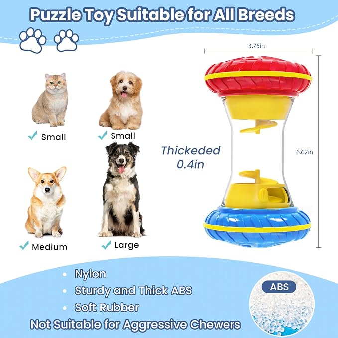 BoYoYo Interactive Dog Toys, Dog Puzzle Toys for Smart, Dog Enrichment Toy to Keep Them Busy, Treat Dispensing Toy Slow Puzzles Feeder, Blue