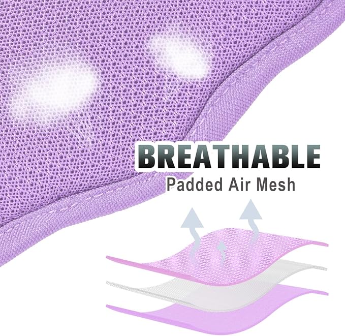 BARKBAY No Pull Dog Harness Large Reflective Dog Harness with Front Clip and Easy Control Handle for Walking Training Running with ID tag Pocket(Lavender Sky,L)