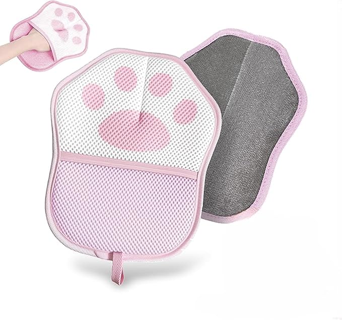 autohawj Pet Hair Removal Glove for Dogs & Cats - Electrostatic Grooming Mitt with Dual-Action Bristles | Reusable Washable Furniture Couch Car Lint Remover Tool
