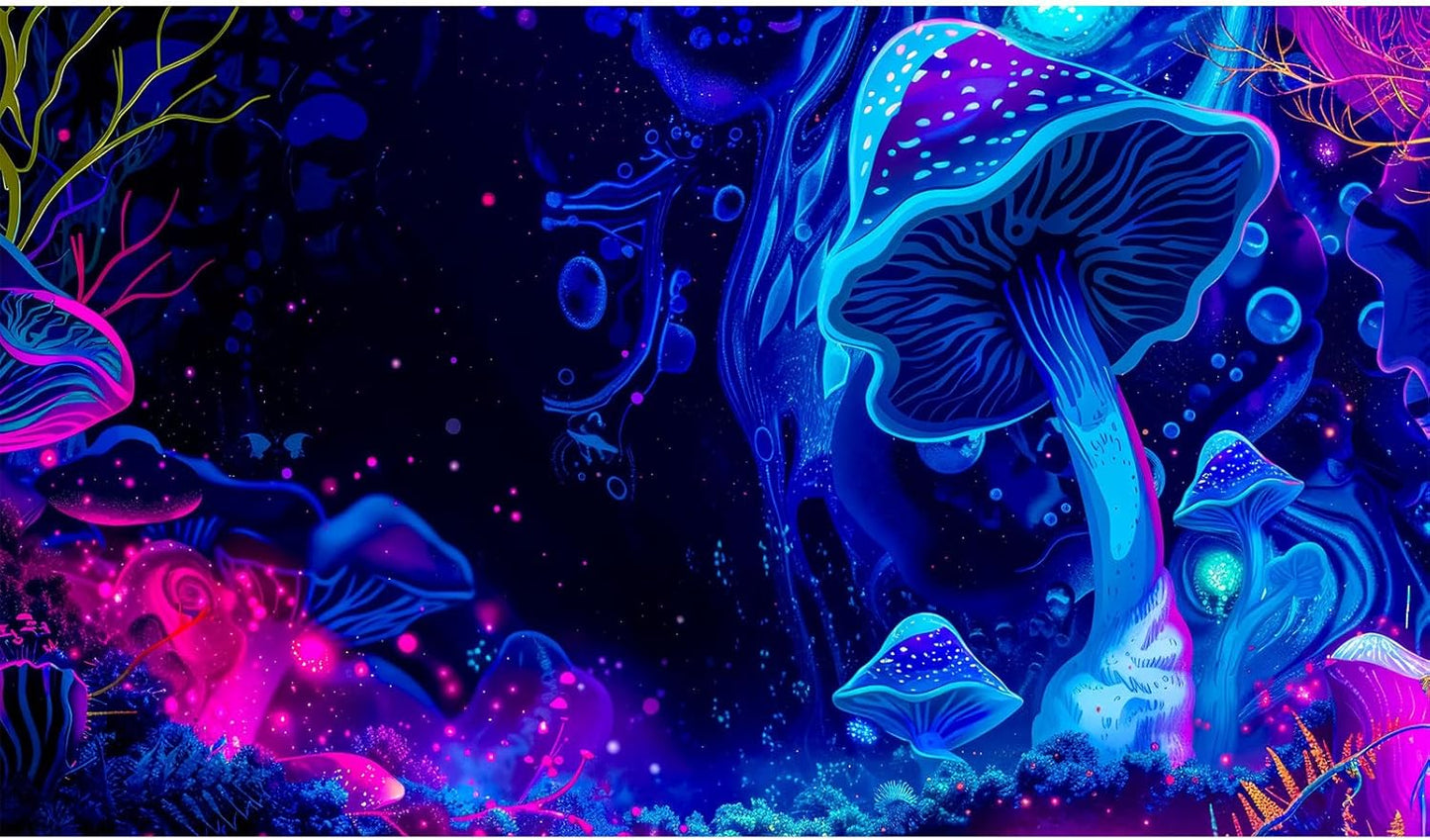 Fantasy Mushroom Forest Aquarium Background Abstract Cartoon Mushroom Reptile Tank Backgrounds Vibrant Jungle Mushrooms Theme Fish Tank Background Magic Mushrooms Reptile Enclosure Backgrounds 48x24in