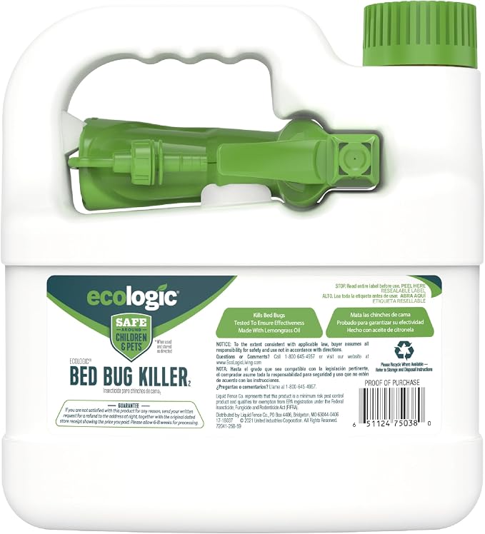 Ecologic Bed Bug Killer 64 Ounces, Ready-To-Use Spray, Kills Pyrethroid-Resistant Bed Bugs And Eggs, 4 Pack