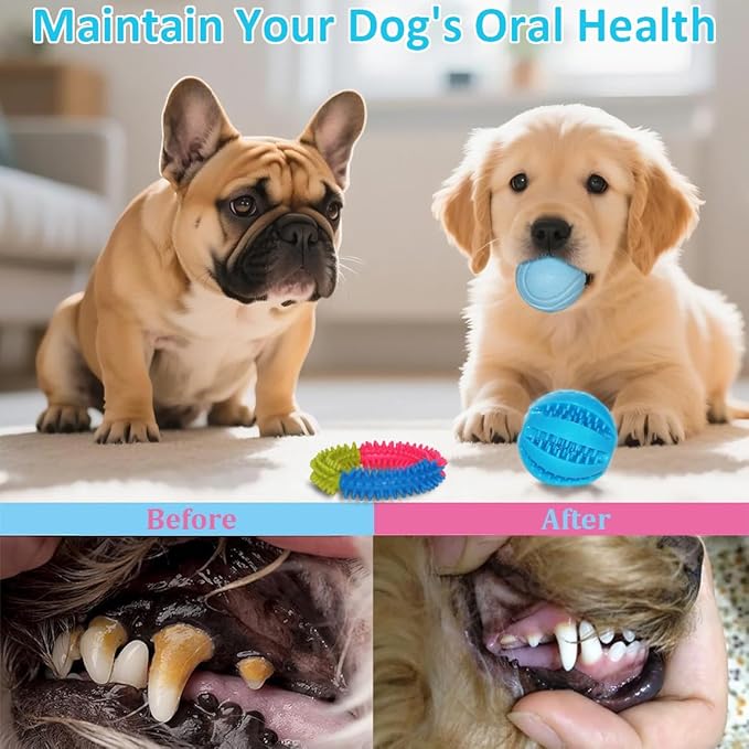 PawsAion 20 Pack Puppy Chew Toys for Teething & Fun (Chew Toys for Puppies 0-6 Months Bundle with Various Rubber Rings, Rope Toys and Balls for Interactive Play, Teeth Cleaning & Relief