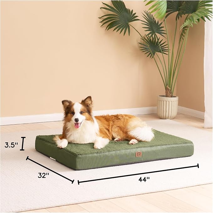 EHEYCIGA Orthopedic Dog Bed Extra Large with Removable Washable Cover, 44IN | Egg Crate Foam Support, Durable Oxford fabric, Non-Slip Bottom, Machine Washable, Soft Waterproof Plush Pet Bed Mat For Crate