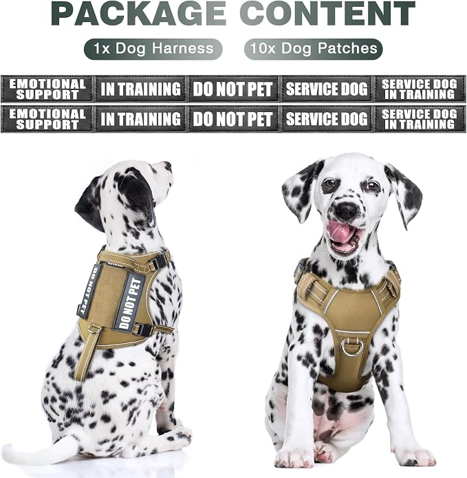 Tactical Dog Harness, No Pull Dog Harness for Medium Large Dogs with Handle & Molle, Military Service Dog Vest Harness in Training Pet Harness for Small Dogs