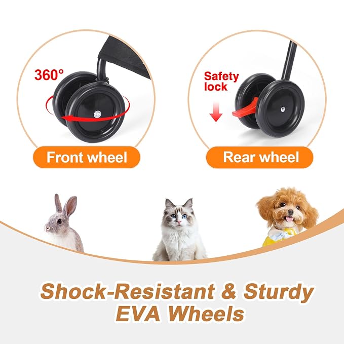 3 in 1 Pet Stroller for Small Dogs and Cats, Foldable Pet Stroller with Cats and Dogs Jogger Travel Strollers, 4 Wheels, Breathable Mesh, Large Capacity, Easy to Carry (Dark Grey)