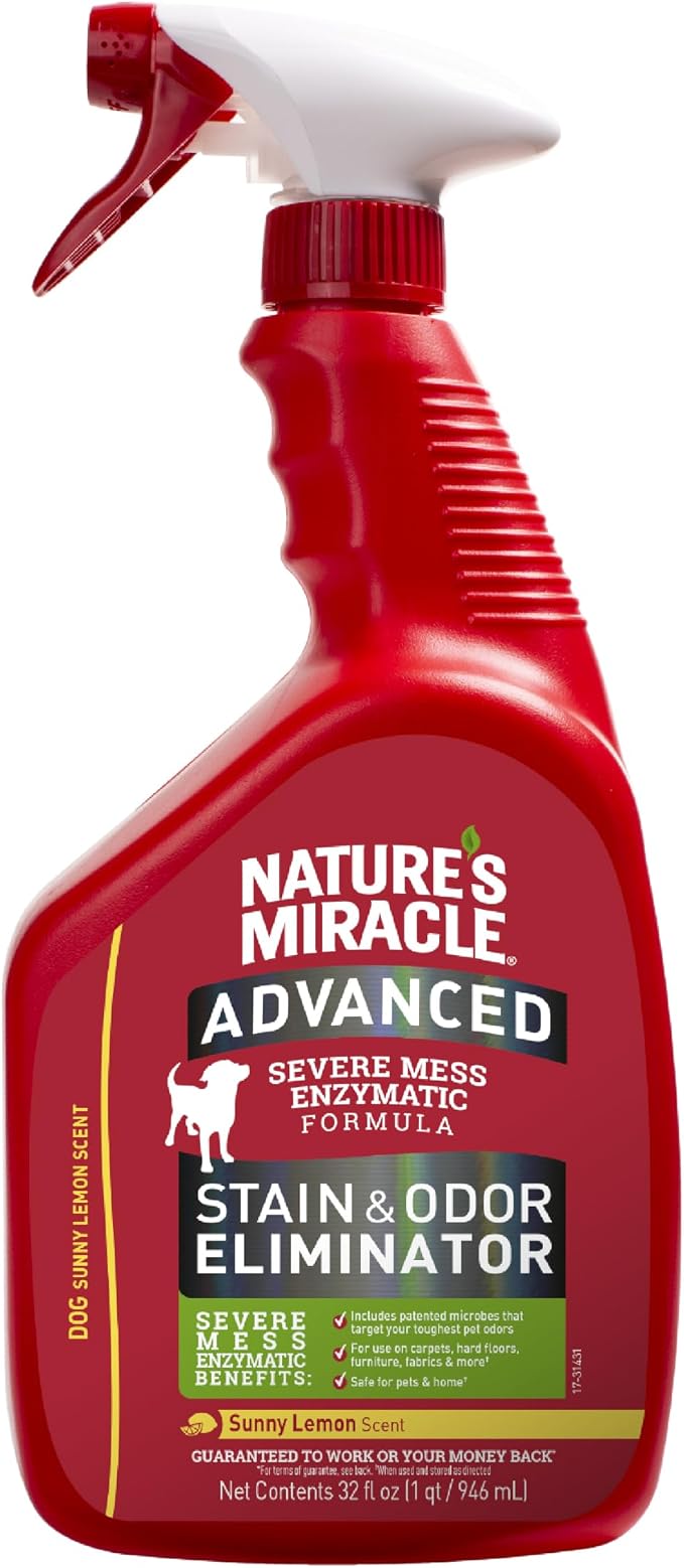 Nature's Miracle Advanced 128oz Dog Stain & 32oz Severe Dog Messes Remover Bundle