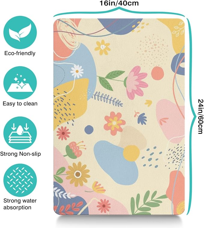 Pet Feeding Mat for Floors Waterproof Dog Mat for Food and Water Absorbent Quick Dry Non Slip mat for Cat Bowls