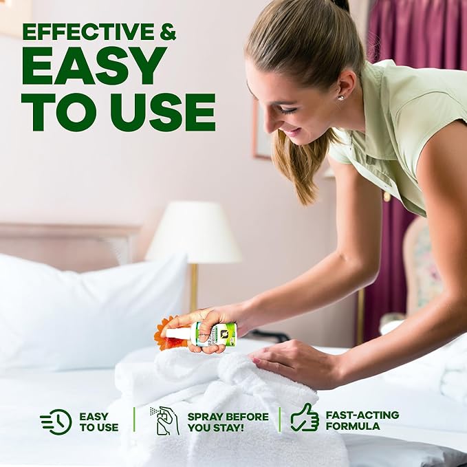 Eco Defense Bed Bug Spray Travel Size - TSA Approved 3 oz – Travel Essentials for Hotel, Cruise, Vacations - with Natural Essential Oils