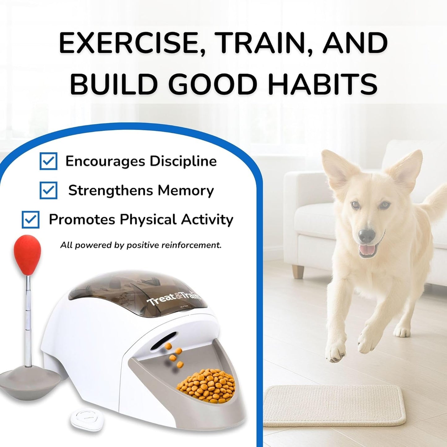 Treat&Train® - Remote Treat Dispensing Dog Training System, Positive Reinforcement, Calm Behavior, Distraction Avoidance (Treat&Train® Remote Dog Trainer with Carry Bag)