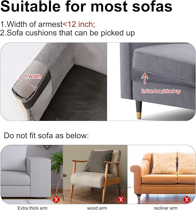 Cat Scratch Couch Protector with Natural Sisal for Protecting Couch Sofa Chair Furniture,Couch Protector from Cat Claws 23.6" L*19.7" W(Light Grey/Right Hand)