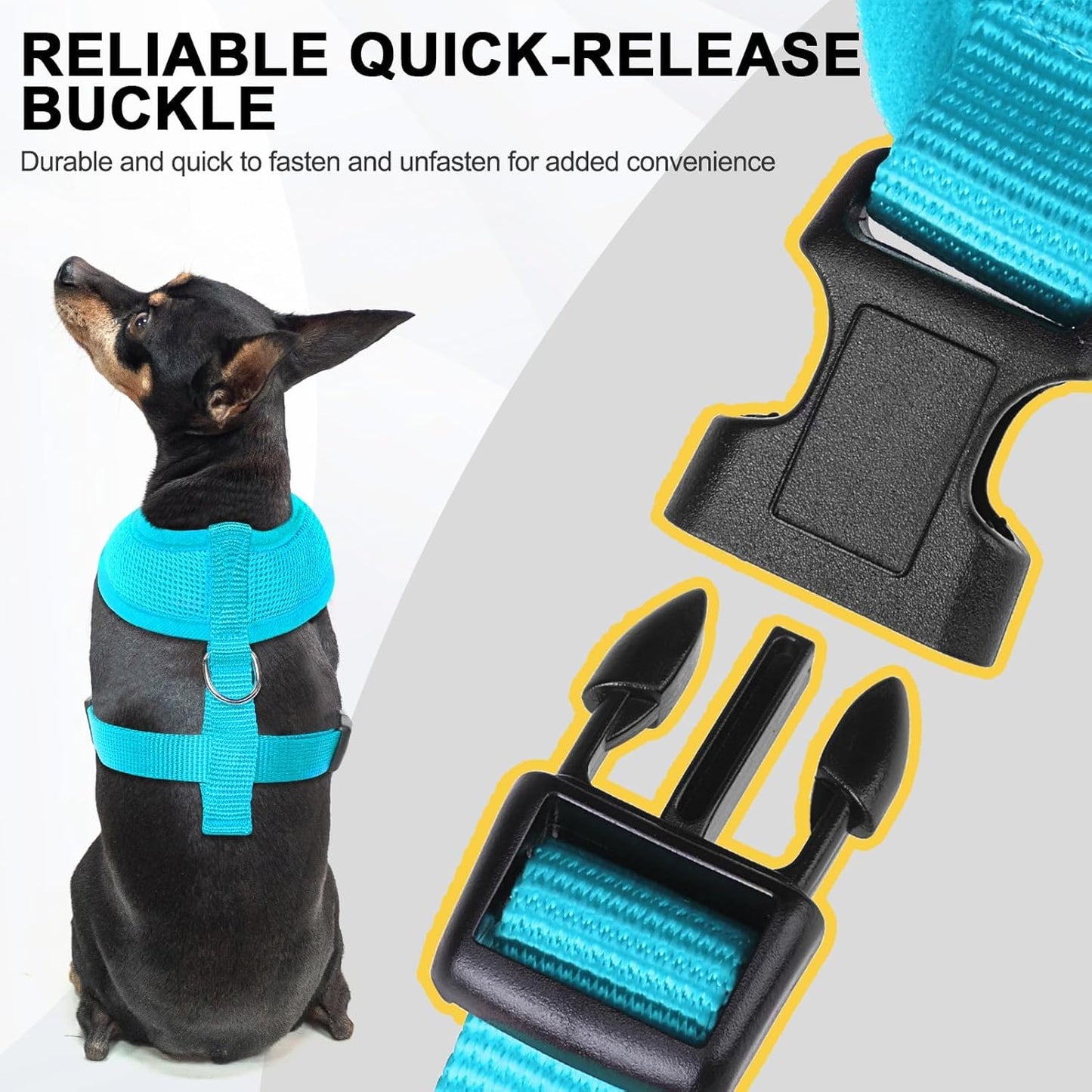 BINGPET No Pull Dog Harness,Soft Mesh Breathable All Weather Vest Harness,Safety Protection Design Durable Adjustable Step-in Easy Walk Dog Harness for Small Medium Large Dogs(RoyalBlue,XS)