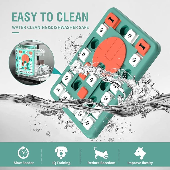 Dog Puzzle Toys, Treat Dispensing Dog Enrichment Toys for IQ Training and Brain Stimulation, Interactive Mentally Stimulating Toys as Gifts for Puppies, Cats, Dogs (L-Level 4)