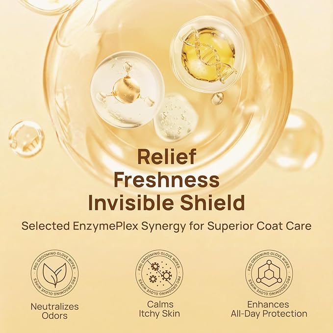 HICC PET Glove Wipes Pro – Pet Cleaning Gloves for Dogs & Cats – Infused with Coconut Oil & Plant Extracts – Hypoallergenic, Gentle, Spa-Like Care at Home, Portable 6 Pack-Coconut Scent