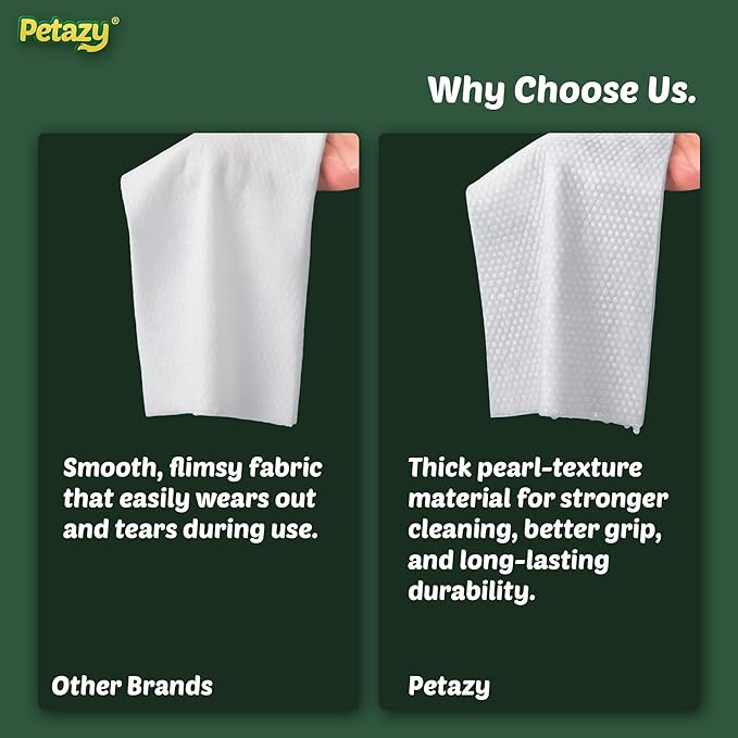 Petazy Dog Wipes for Paws and Butt Ears Eyes | XL 8x8 Natural Pet Wipes for Dogs | Hypoallergenic Chamomile Scented Dog Wipes Cleaning Deodorizing | Extra Thick Wipes Dogs Cats Pets | 100 Count