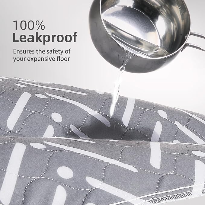 PUPTECK Reusable Dog Pee Pads, 2 Pack Non-Slip Washable Waterproof, Fast Absorbing Puppy Pads Whelping Mat, for Couch, Crate, Potty Training 48" x 60"