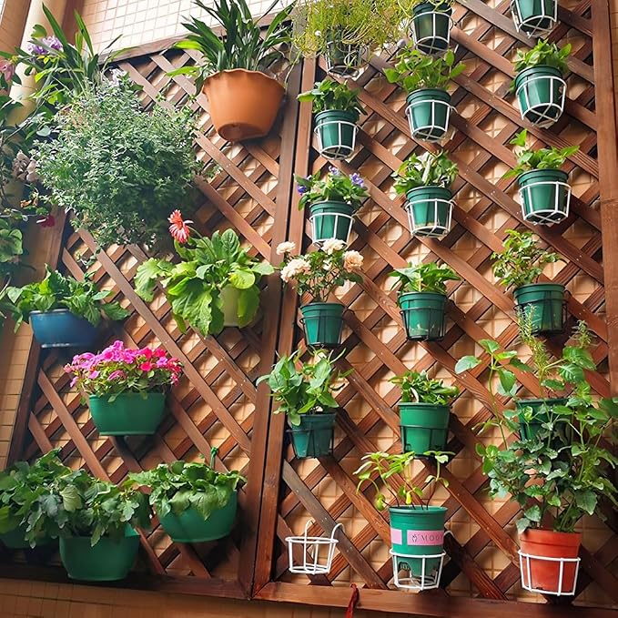 Zfmnoyev Outside Wooden Decorative Fences, Courtyard Edge Fence Board, Decorative Garden Trellis for Climbing Plants, Standing Decorative Privacy Fence Panels for Deck Patio Balcony(30x90cm)