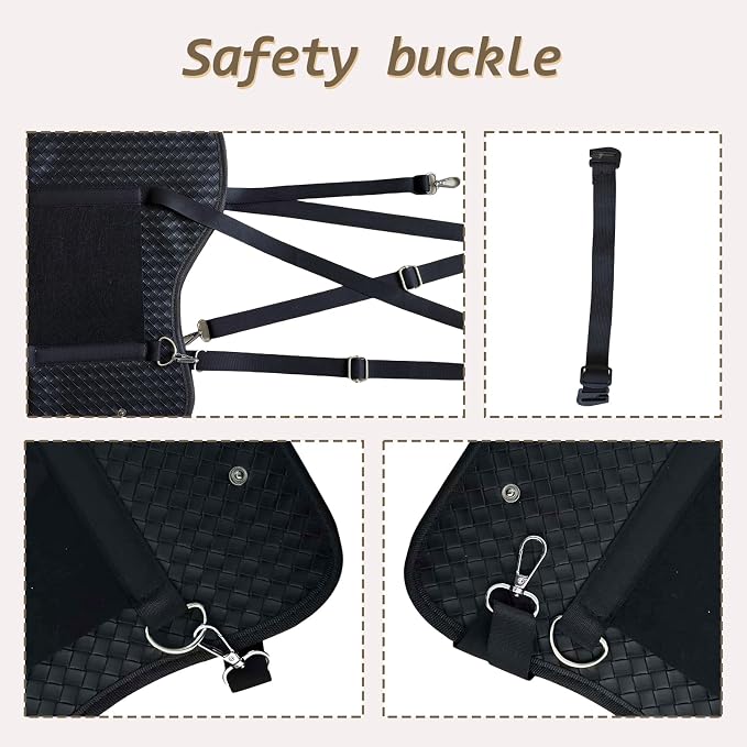 Dog Car Seat for Small/Medium Dogs Under 15 lbs with 2 Replaceable Dual-Sided Summer/Winter Cushions, Portable Booster & Pet Bed for Back & Front Seat Travel, Carrier with Leash Clip