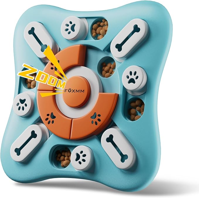 FOXMM Interactive Dog Treat Puzzle Toys for IQ Training & Mental Stimulating,Fun Slow Feeder,Large Medium Small Dogs Enrichment Toys with Squeak Design,Ideal Gifts for Puppies,Cats,Dogs