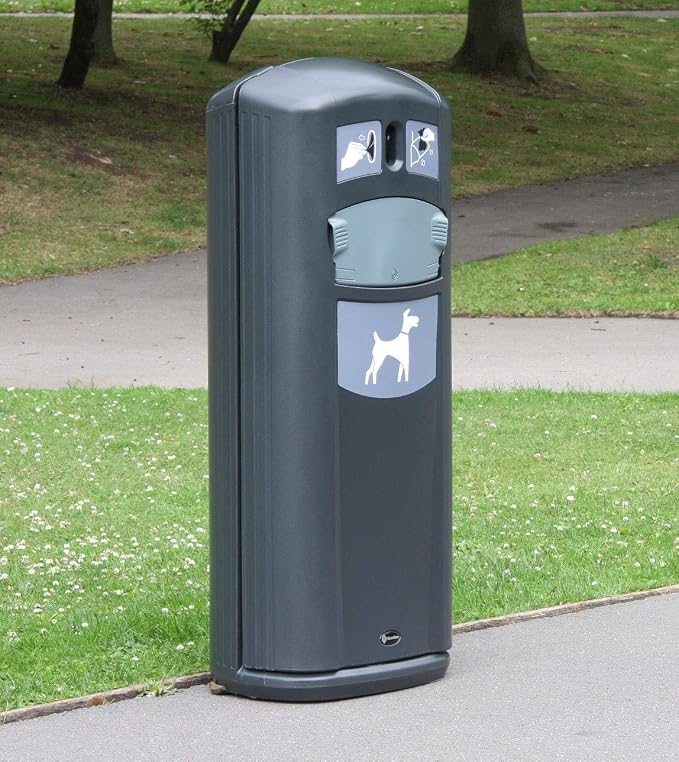 Retriever City Pet Waste Station (3 Colors) with Bag Dispenser & Ground Fixing Kit – 9 Gallon Dog Waste Disposal Station - Includes 1000 Dog Waste Pick Up Bags (Anthracite Gray)