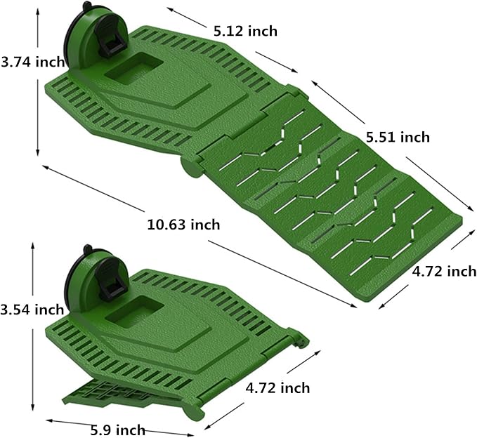 Turtle Resting Basking Platform, Foldable Turtle Ramp, Tortoise Climbing Ladder Resting Terrace for Frog Terrapin Reptiles Amphibian Habitat Hideouts Aquarium Decor Floating Dock (Green, M)