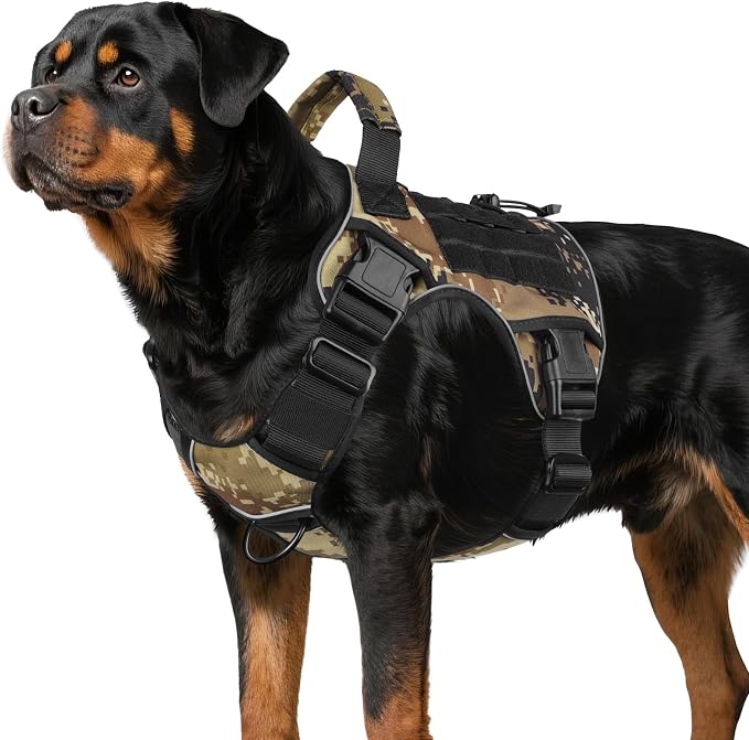 WINGOIN Tactical Dog Harness for Large Dogs,Heavy Duty No Pull Dog Harness | with Handle,Adjustable Reflective,Military K9 Style,Big Size Dog Vest,for German Shepherd,for Walking Training Hunting