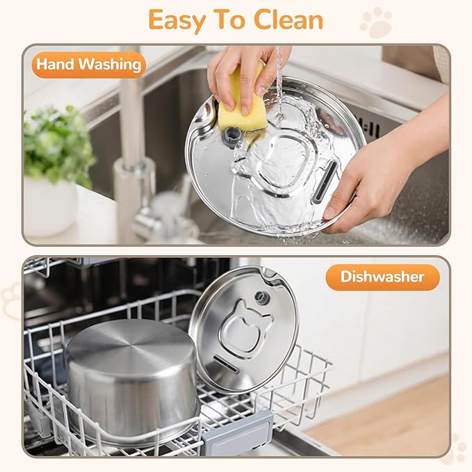 Cat Water Fountain Stainless Steel，135oz/4L， with Adjustable Pump & 3 Flow Modes, Ultra-Quiet Automatic Cat Dog Water Dispenser, Large Capacity Water Fountain for Cats,Dogs,Multiple Pets (1)