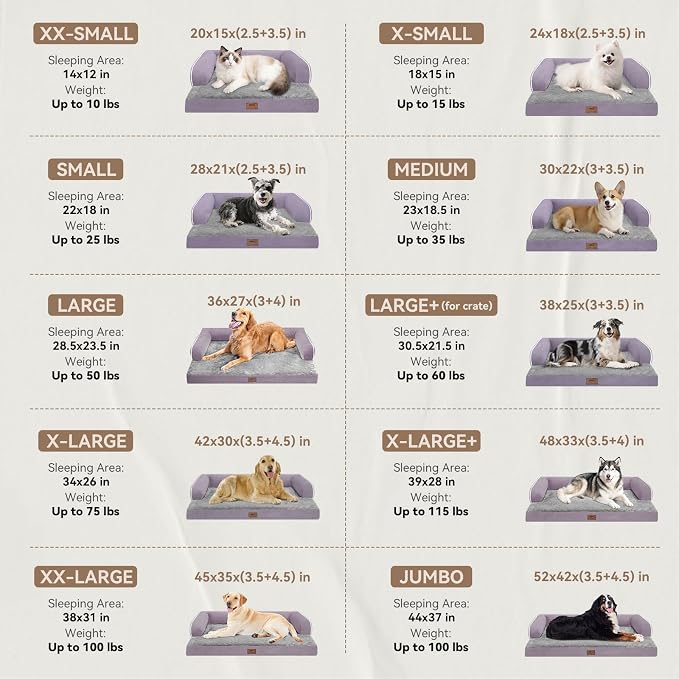 Orthopedic Waterproof Dog Bed with Bolster for Extra Large Size Dogs | Pillow Support for Neck Relief, Egg Crate Foam, Waterproof Liner, Anti-Slip Bottom, Removable Bolster Cover, 48 x 33 Inch