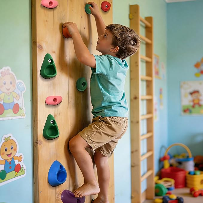 20 PCS Rock Climbing Wall for Kids,Rock Wall Climbing Holds,Adults Climbing Wall Grip Kits Holds Up to 230 lbs for Outdoor Indoor Home Playground Climbing Wall Holds