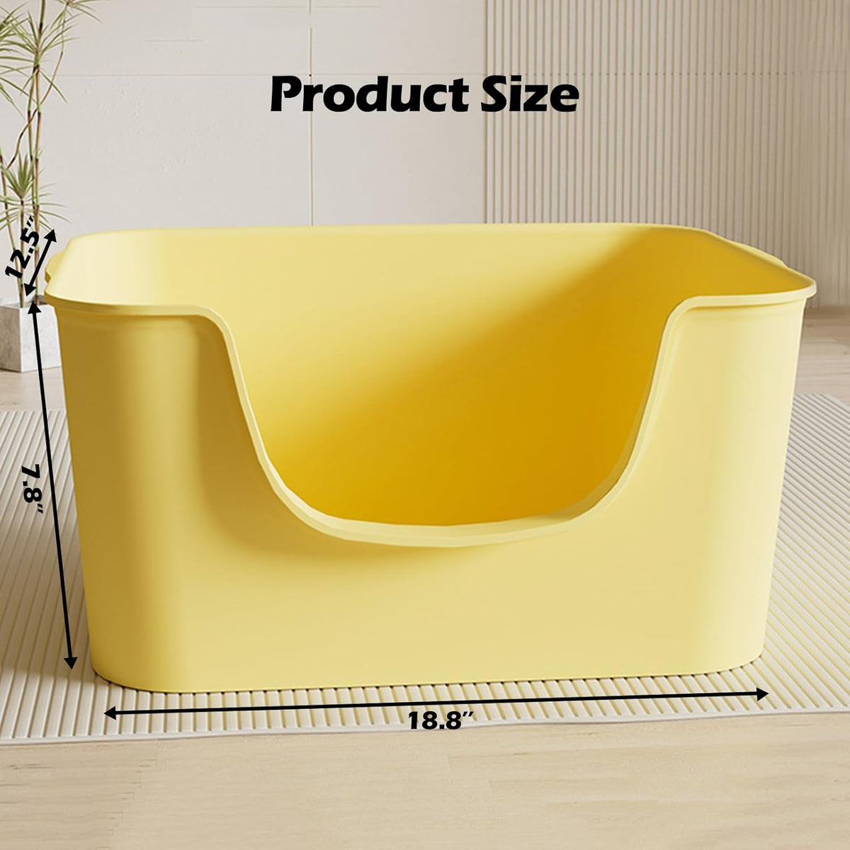 Small Cat Litter Box with High Sides,Cat Boxes for Indoor Cats,Cat Litter Pan for Kitty,Litter Box with Low Entry,Easy to Clean,Anti-Splashing (Green)