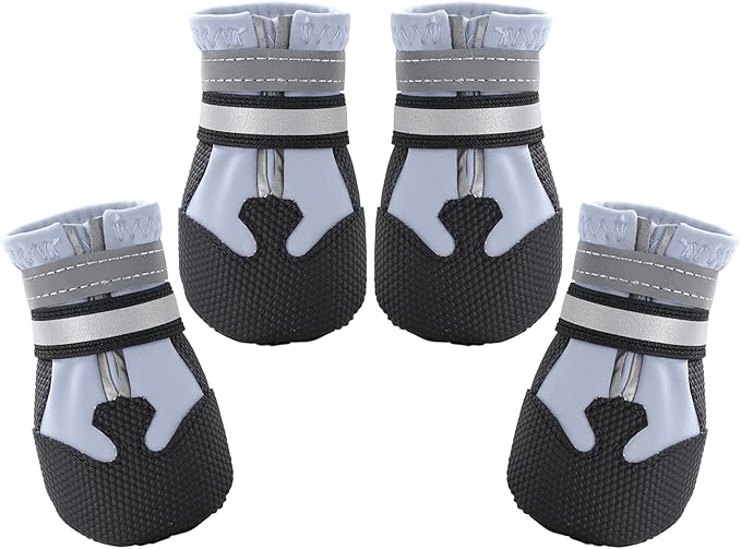 Dimicoo Water-Resistant Dog Boots for Medium Large Dogs,Non-Slip Dog Shoes for Winter Snow,Lightweight Paw Protector for Cold Pavement,Soft Dog Booties for Outdoor Walking Indoor Hardfloors