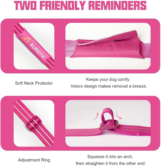 AUROTH Dog Harness and Leash Set for Medium Sized Dog, No Pull Dog Vest | with 5.25FT Dog Leash, Breathable Soft Padded, No choke, Reflective Tactical, Easy to Put on & Take Off - Pink Camo Medium