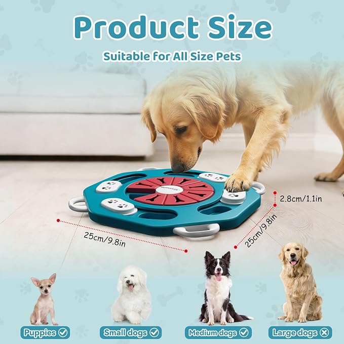 MateeyLife Dog Puzzle Toy for Smart Dogs, Mental Stimulation Dog Enrichment Toys, Treat Dispensing Dog Toys to Keep Them Busy for Small and Medium Dogs, IQ Training Puzzle Feeder, Level-2 (Blue)