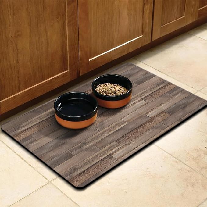 Pet Feeding Mat for Floors Waterproof Dog Mat for Food and Water Absorbent Quick Dry Non Slip mat for Cat Bowls