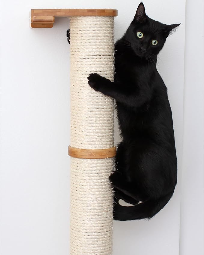 Catastrophic Creations Cat Scratching Post – 4-Tier Cat Wall Scratcher – Durable Bamboo & Sisal Cat Scratcher Post – Hand-Crafted Cat Scratching Posts for Indoor Cats – Modern Cat Furniture-