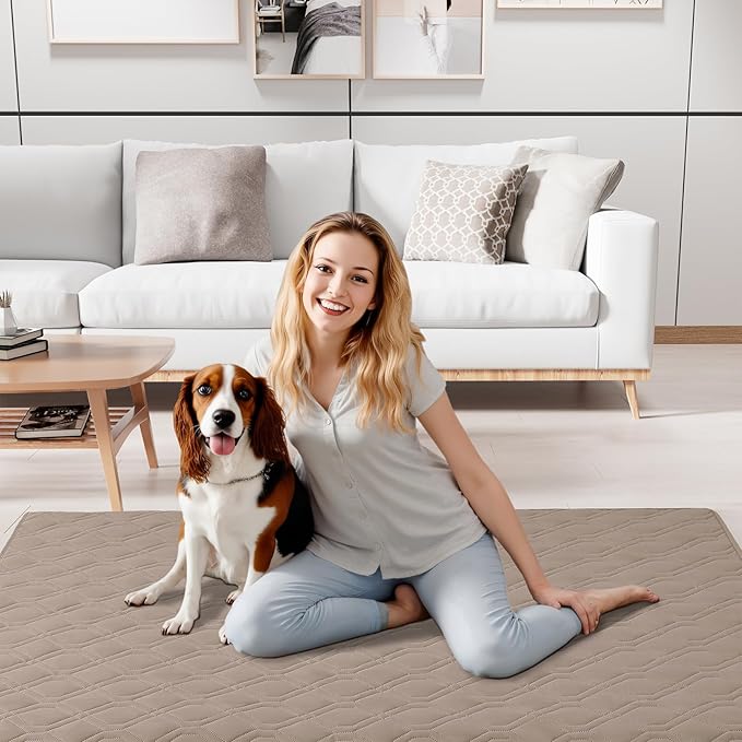 Smiry Reversible Waterproof Couch Covers for Sofa, Washable Dogs Pet Couch Covers for 3 Cushion Sofa Pet Friendly, Water Resistant Furniture Protector Slipcover, Geometric (30"x53", Taupe/Beige)
