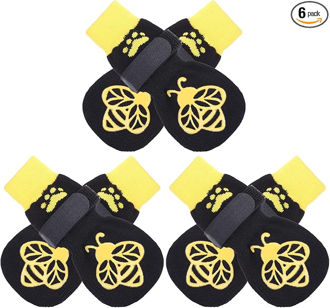 EXPAWLORER Anti Slip Dog Socks to Prevent Licking Paws,Winter Dog Boots & Paw Protectors,Dog Booties for Hardwood Floors with Grippers,Dog Shoes for Hot/Cold Pavement Small Medium Large Senior Dog