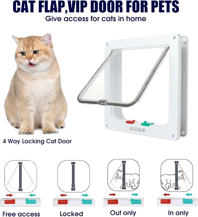 Plastic Outdoor Cat House, 100% Weatherproof Feral Cat Shelter with Safety Escape Door, Cat House with for Barn Cat,