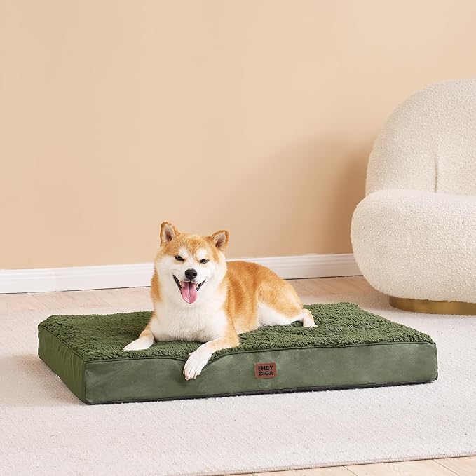 EHEYCIGA Orthopedic Dog Bed Extra Large with Removable Washable Cover, 44IN | Egg Crate Foam Support, Durable Oxford fabric, Non-Slip Bottom, Machine Washable, Soft Waterproof Plush Pet Bed Mat For Crate