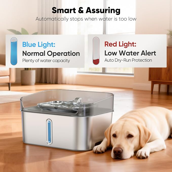 Sharlovy Replacement Pump for Sharlovy W10 Pro Dog Water Fountain | Cat Water Fountain Dog Water Dispenser, Ultra Quiet Long Lifespan Water Pump, USB Cable, LED Lights