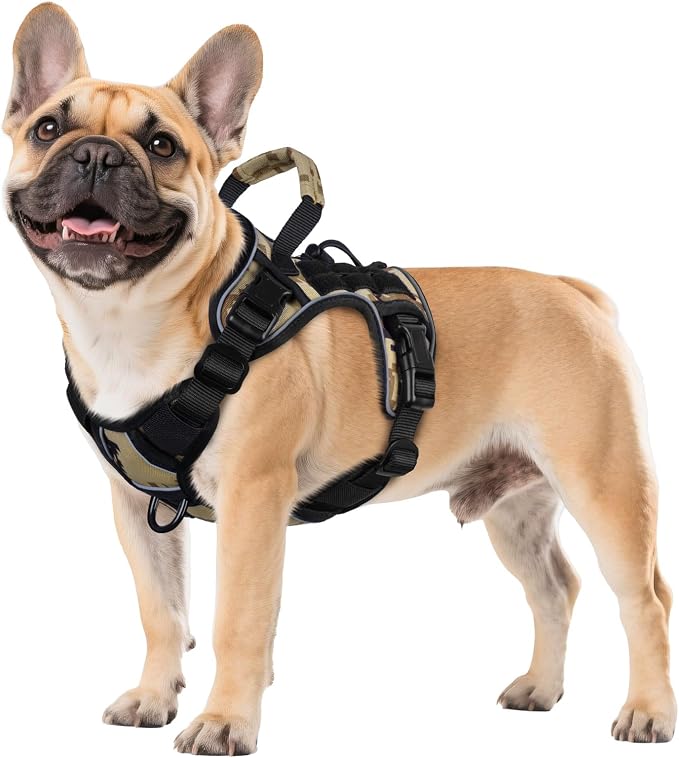 WINGOIN Tactical Dog Harness for Small Dogs,Heavy Duty No Pull Dog Harness | with Handle,Adjustable Reflective,Military K9 Style,Big Size Dog Vest,for German Shepherd,for Walking Training Hunting