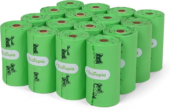 Tear-Free Biodegradable Dog Poop Bags, 240 Compostable Pet Waste Bags Rolls, Plant-Based & Plastic-Free, Extra Thick Leakproof, Unscented, ASTM D6400 & EN 13432 Compliant,Light Green