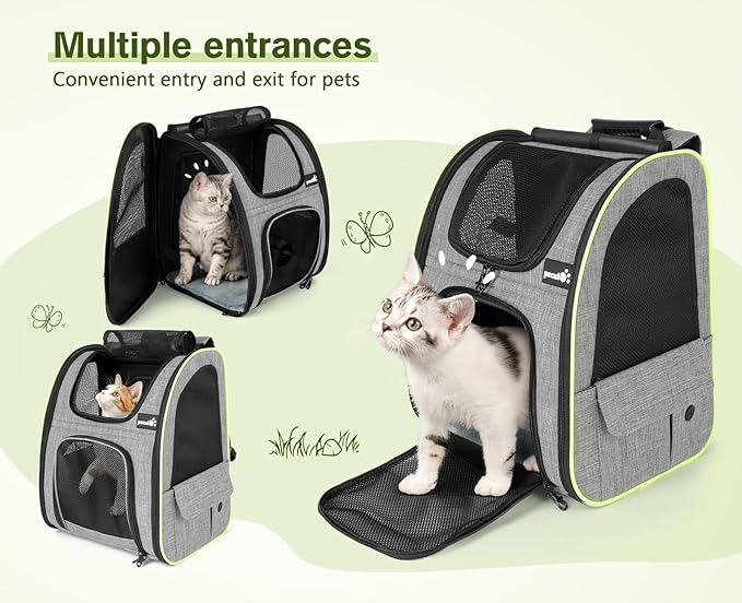pecute Cat Backpack with Curtain, Cat Carrier Backpack Breathable, XL