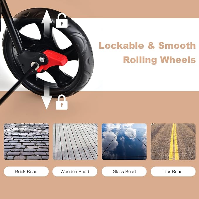 PETSITE Double Dog Stroller, Foldable Pet Stroller for 2 Dogs & Cats Small Medium Sized with Detachable Carrier on Wheels, Ideal for Car Seat Walking Camping Travel