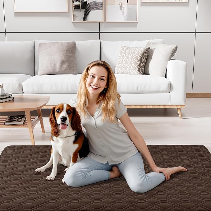Smiry Reversible Waterproof Couch Covers for Sofa, Washable Dogs Couch Covers for 3 Cushion Sofa Pet Friendly, Water Resistant Furniture Protector Slipcover, Geometric (30"x53", Chocolate/Dark Grey)