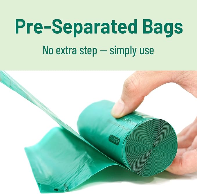 HygiCare Extended Dog Poop Bags with Dispenser, 1000 Count, Pre-Separated, Lavender Scent, Eco-friendly Material, Extra Thick, 100% Leakproof, 8"x 15.6", Green