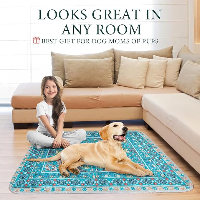 Homimp Washable Pee Pads for Dogs, 8 Pack Reusable Puppy Pads Waterproof, Absorbent and Leakproof Dog Pee Pads, Non Slip Puppy Training Pads, Pet Mat for Floor, Crate, Couch, Whelping,Blue, 16"x20"