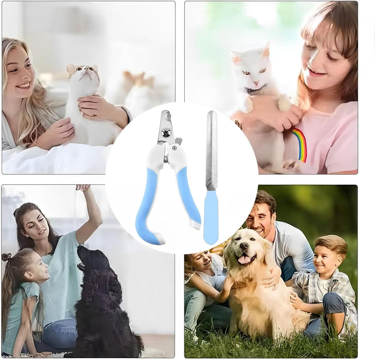 Cat Nail Clippers for Beginners and Groomers - Durable pet Trimmer - Supplies with Safety Guard, Avoid Overcutting - Grooming Tool for Small Animals Tiny Dog Indoor Cat Bunny Rabbit Bird Kitten(Blue)