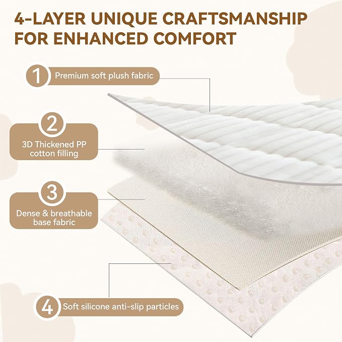 OTOB Couch Cover for Dogs Washable, Non Slip Plush Sofa Covers for 3 Cushion Couch, Fuzzy Pet Friendly Mat Bed Furniture Protector Sofa Slipcover, All Seasons (Cream, 27.6" x 70.9")